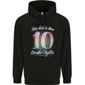 10 Year Old Birthday Girl Double Digits 10th Childrens Kids Hoodie Black