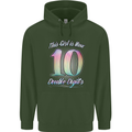 10 Year Old Birthday Girl Double Digits 10th Childrens Kids Hoodie Forest Green
