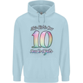 10 Year Old Birthday Girl Double Digits 10th Childrens Kids Hoodie Light Blue