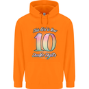 10 Year Old Birthday Girl Double Digits 10th Childrens Kids Hoodie Orange