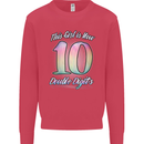 10 Year Old Birthday Girl Double Digits 10th Kids Sweatshirt Jumper Heliconia