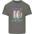 10 Year Old Birthday Girl Double Digits 10th Kids T-Shirt Childrens Charcoal