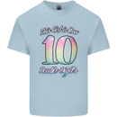 10 Year Old Birthday Girl Double Digits 10th Kids T-Shirt Childrens Light Blue