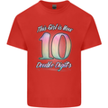 10 Year Old Birthday Girl Double Digits 10th Kids T-Shirt Childrens Red