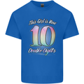 10 Year Old Birthday Girl Double Digits 10th Kids T-Shirt Childrens Royal Blue