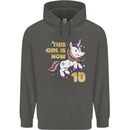 10 Year Old Birthday Girl Magical Unicorn 10th Childrens Kids Hoodie Storm Grey