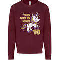 10 Year Old Birthday Girl Magical Unicorn 10th Kids Sweatshirt Jumper Maroon