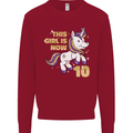 10 Year Old Birthday Girl Magical Unicorn 10th Kids Sweatshirt Jumper Red