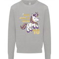 10 Year Old Birthday Girl Magical Unicorn 10th Kids Sweatshirt Jumper Sports Grey