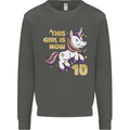 10 Year Old Birthday Girl Magical Unicorn 10th Kids Sweatshirt Jumper Storm Grey