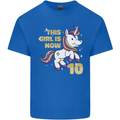 10 Year Old Birthday Girl Magical Unicorn 10th Kids T-Shirt Childrens Royal Blue