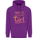 10th Birthday Girl 10 Year Old Princess Childrens Kids Hoodie Purple