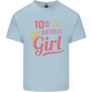 10th Birthday Girl 10 Year Old Princess Kids T-Shirt Childrens Light Blue