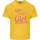 12th Birthday Girl 12 Year Old Princess Kids T-Shirt Childrens Yellow
