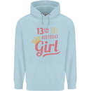 13th Birthday Girl 13 Year Old Princess Childrens Kids Hoodie Light Blue