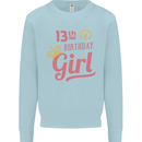 13th Birthday Girl 13 Year Old Princess Kids Sweatshirt Jumper Light Blue