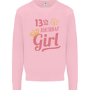 13th Birthday Girl 13 Year Old Princess Kids Sweatshirt Jumper Light Pink