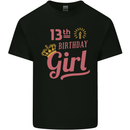 13th Birthday Girl 13 Year Old Princess Kids T-Shirt Childrens Black