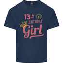 13th Birthday Girl 13 Year Old Princess Kids T-Shirt Childrens Navy Blue