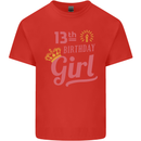 13th Birthday Girl 13 Year Old Princess Kids T-Shirt Childrens Red