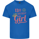 13th Birthday Girl 13 Year Old Princess Kids T-Shirt Childrens Royal Blue