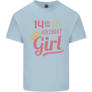 14th Birthday Girl 14 Year Old Princess Kids T-Shirt Childrens Light Blue