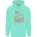 15th Birthday Girl 15 Year Old Princess Childrens Kids Hoodie Peppermint
