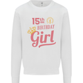 15th Birthday Girl 15 Year Old Princess Kids Sweatshirt Jumper White