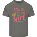 15th Birthday Girl 15 Year Old Princess Kids T-Shirt Childrens Charcoal