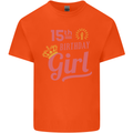 15th Birthday Girl 15 Year Old Princess Kids T-Shirt Childrens Orange