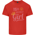15th Birthday Girl 15 Year Old Princess Kids T-Shirt Childrens Red