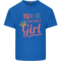 15th Birthday Girl 15 Year Old Princess Kids T-Shirt Childrens Royal Blue