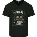 15th Birthday Limited Edition 2008 Mens V-Neck Cotton T-Shirt Black