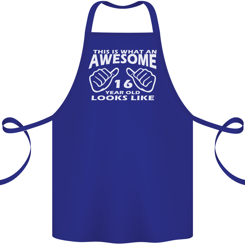 16th Birthday 16 Year Old This Is What Cotton Apron 100% Organic Royal Blue