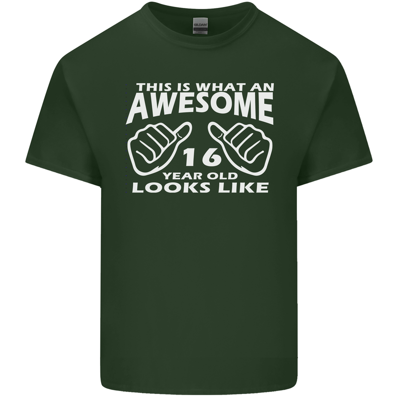 16th Birthday 16 Year Old This Is What Mens Cotton T-Shirt Tee Top Forest Green
