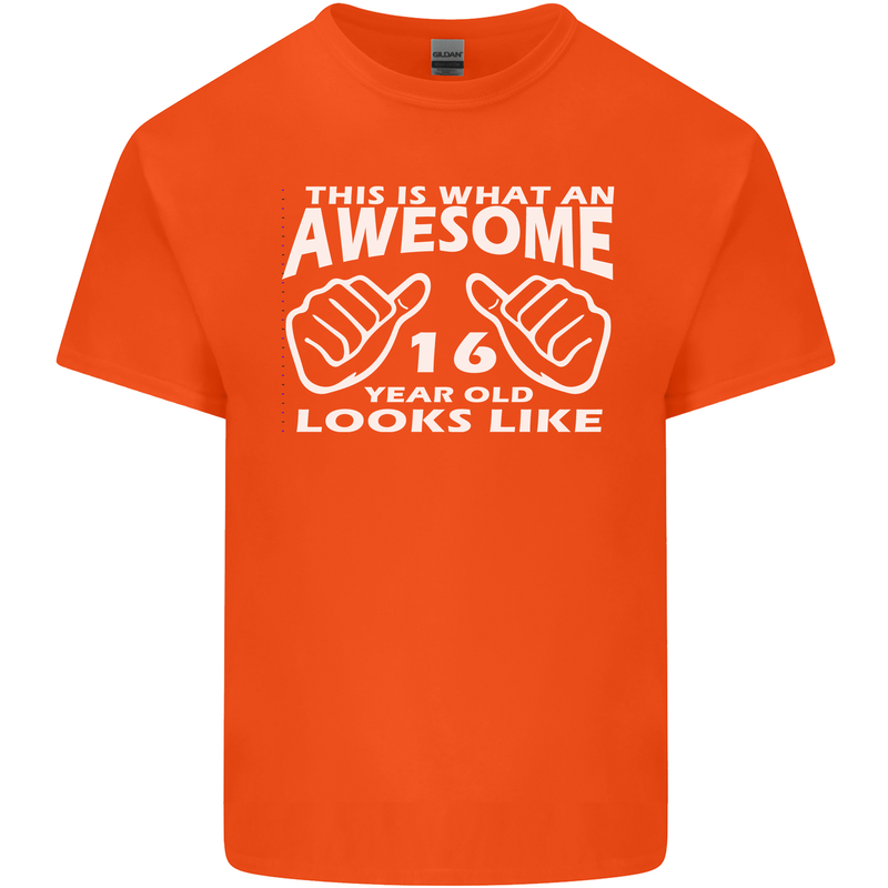 16th Birthday 16 Year Old This Is What Mens Cotton T-Shirt Tee Top Orange