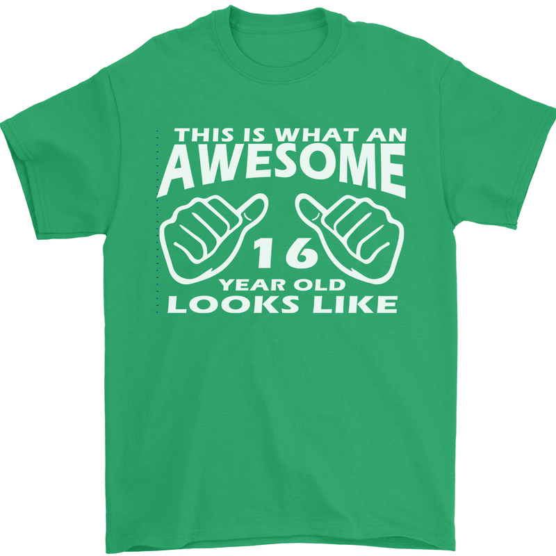 16th Birthday 16 Year Old This Is What Mens T-Shirt 100% Cotton Irish Green