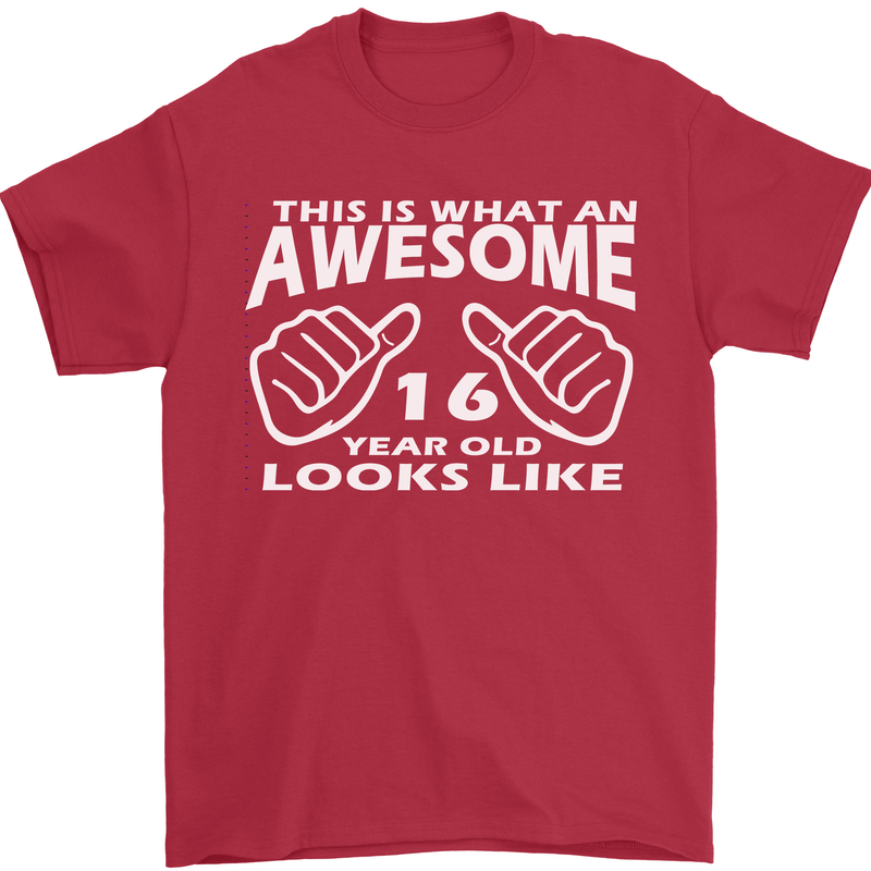16th Birthday 16 Year Old This Is What Mens T-Shirt 100% Cotton Red