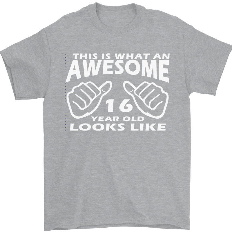 16th Birthday 16 Year Old This Is What Mens T-Shirt 100% Cotton Sports Grey