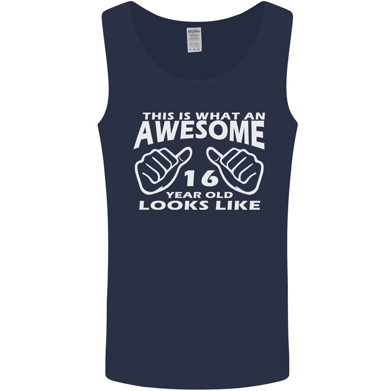 16th Birthday 16 Year Old This Is What Mens Vest Tank Top Navy Blue