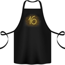 16th Birthday Neon Lights 16 Year Old Cotton Apron 100% Organic Black