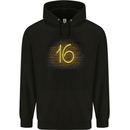 16th Birthday Neon Lights 16 Year Old Mens 80% Cotton Hoodie Black
