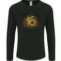 16th Birthday Neon Lights 16 Year Old Mens Long Sleeve T-Shirt Black