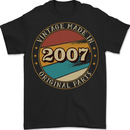 16th Birthday  Vintage Made In 2007 Mens T-Shirt 100% Cotton BLACK