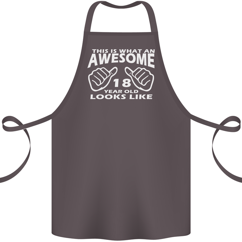 18th Birthday 18 Year Old This Is What Cotton Apron 100% Organic Dark Grey