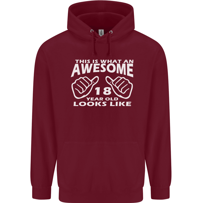 18th Birthday 18 Year Old This Is What Mens 80% Cotton Hoodie Maroon