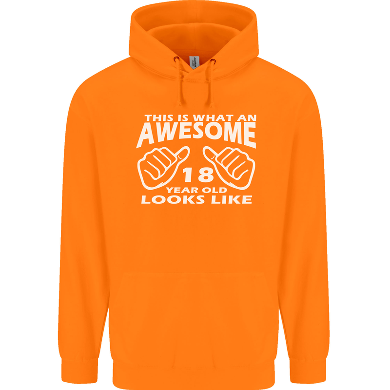 18th Birthday 18 Year Old This Is What Mens 80% Cotton Hoodie Orange