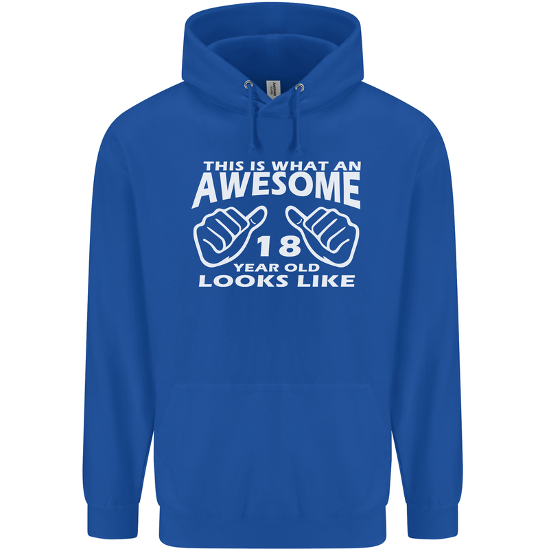 18th Birthday 18 Year Old This Is What Mens 80% Cotton Hoodie Royal Blue