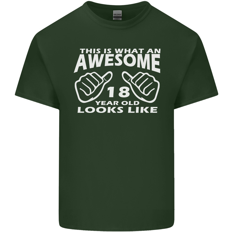 18th Birthday 18 Year Old This Is What Mens Cotton T-Shirt Tee Top Forest Green