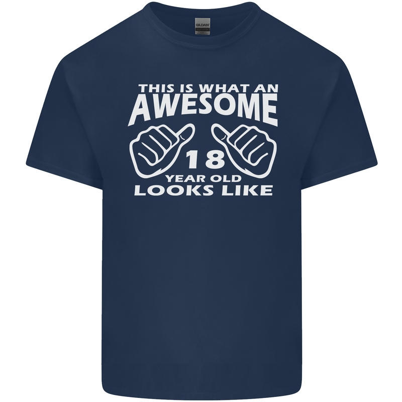 18th Birthday 18 Year Old This Is What Mens Cotton T-Shirt Tee Top Navy Blue